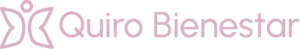 Logo con texto "Quiro Bienestar", fondo trasparente